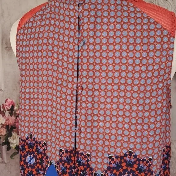 Daniel Rainn Lace Floral Jewel Neck Sleeveless Button Back Blouse Top Size PM - Picture 6 of 11